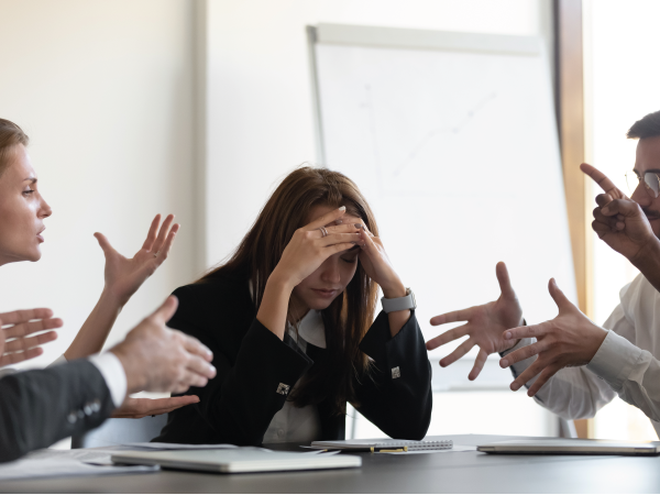 An angry discussion in an office